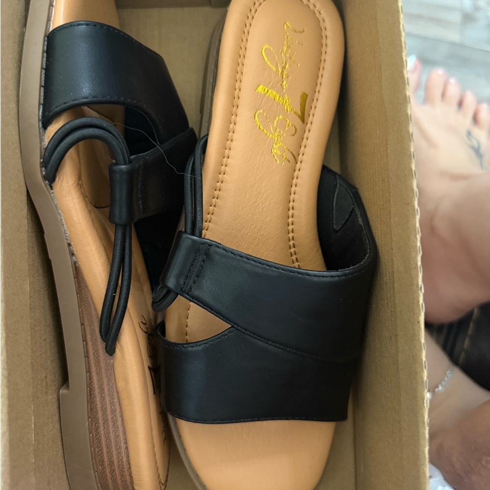 Black Slide Sandals